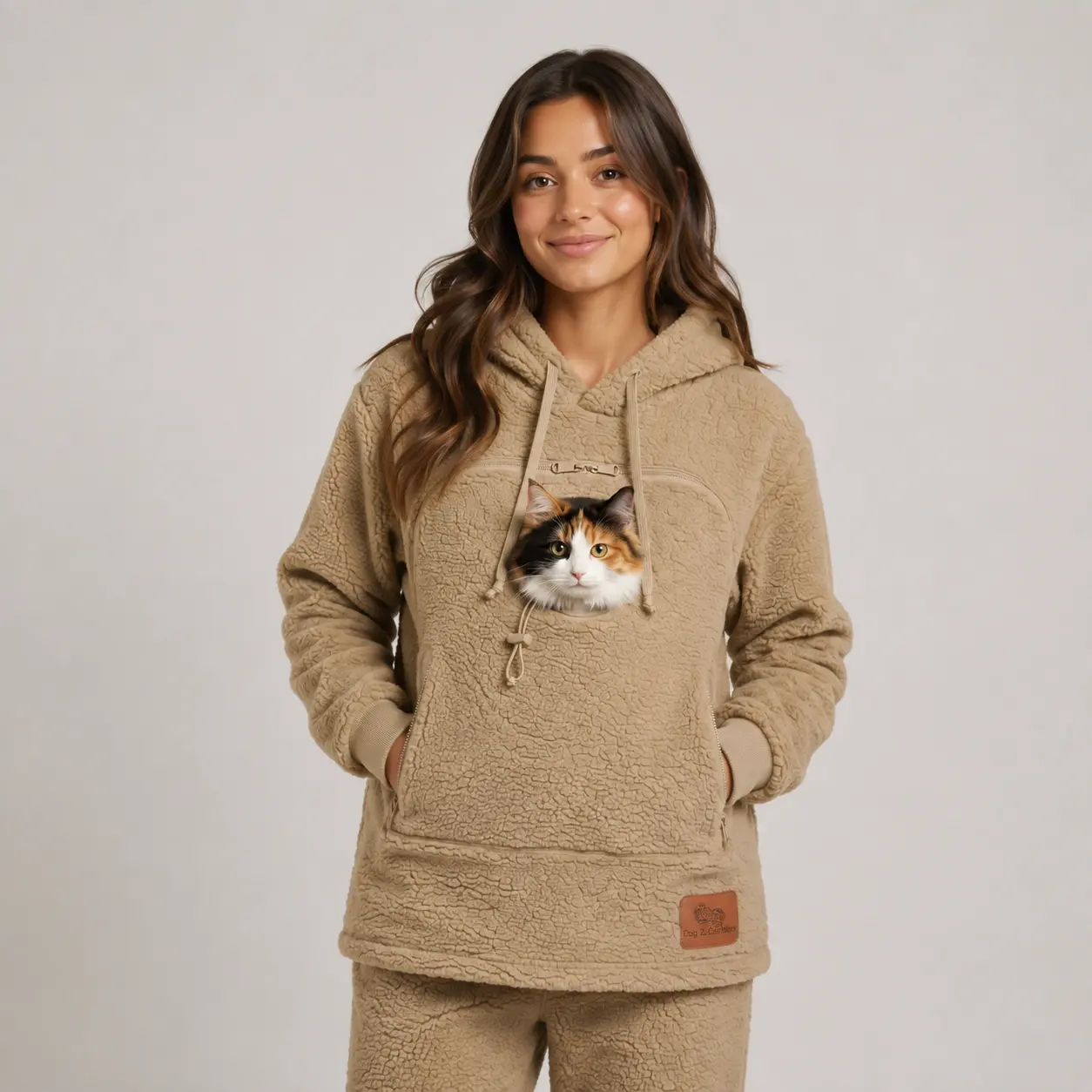 CozyPaw hoodie in Sand Taupe